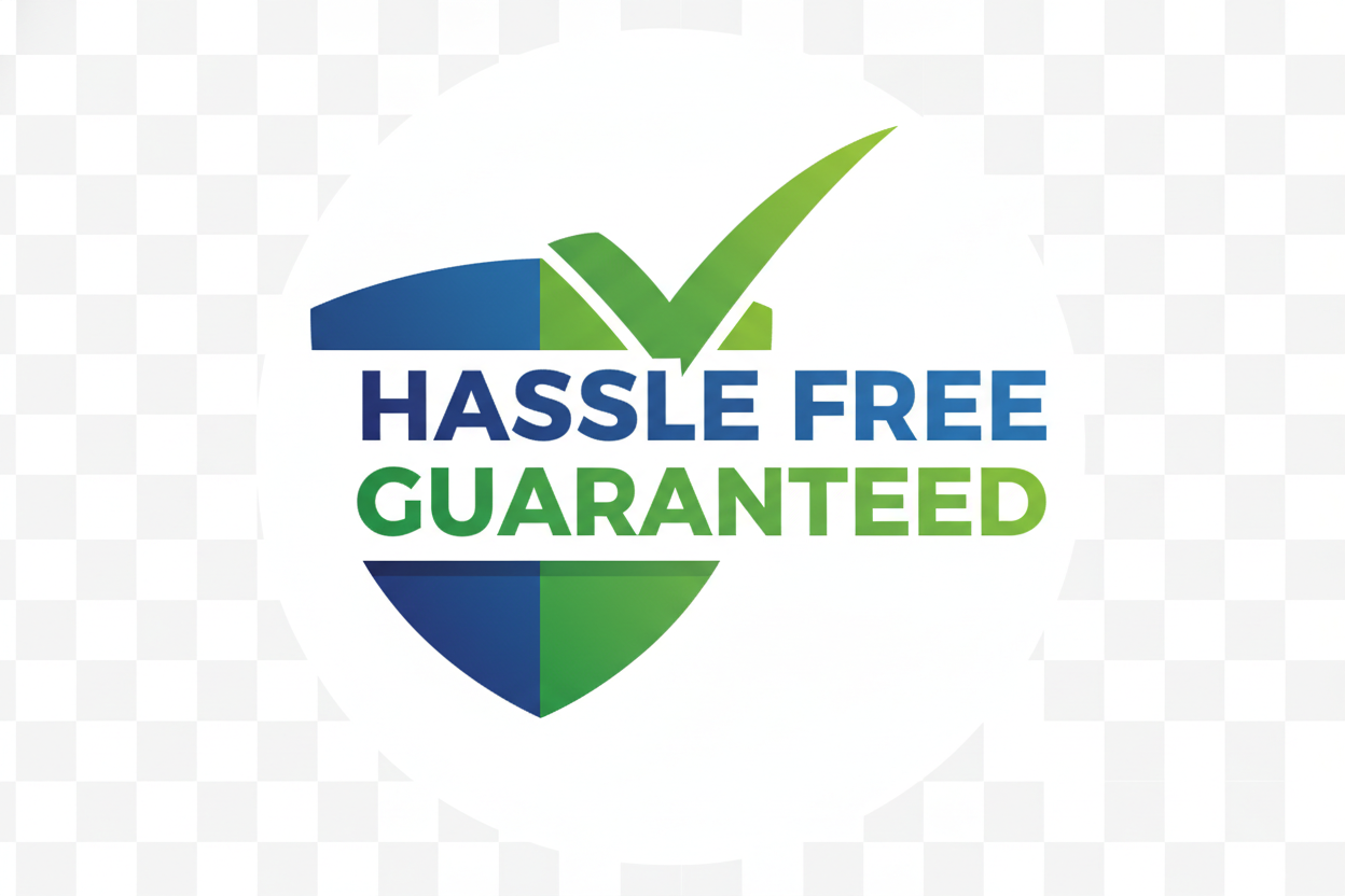 Hassle free guaranteed logo